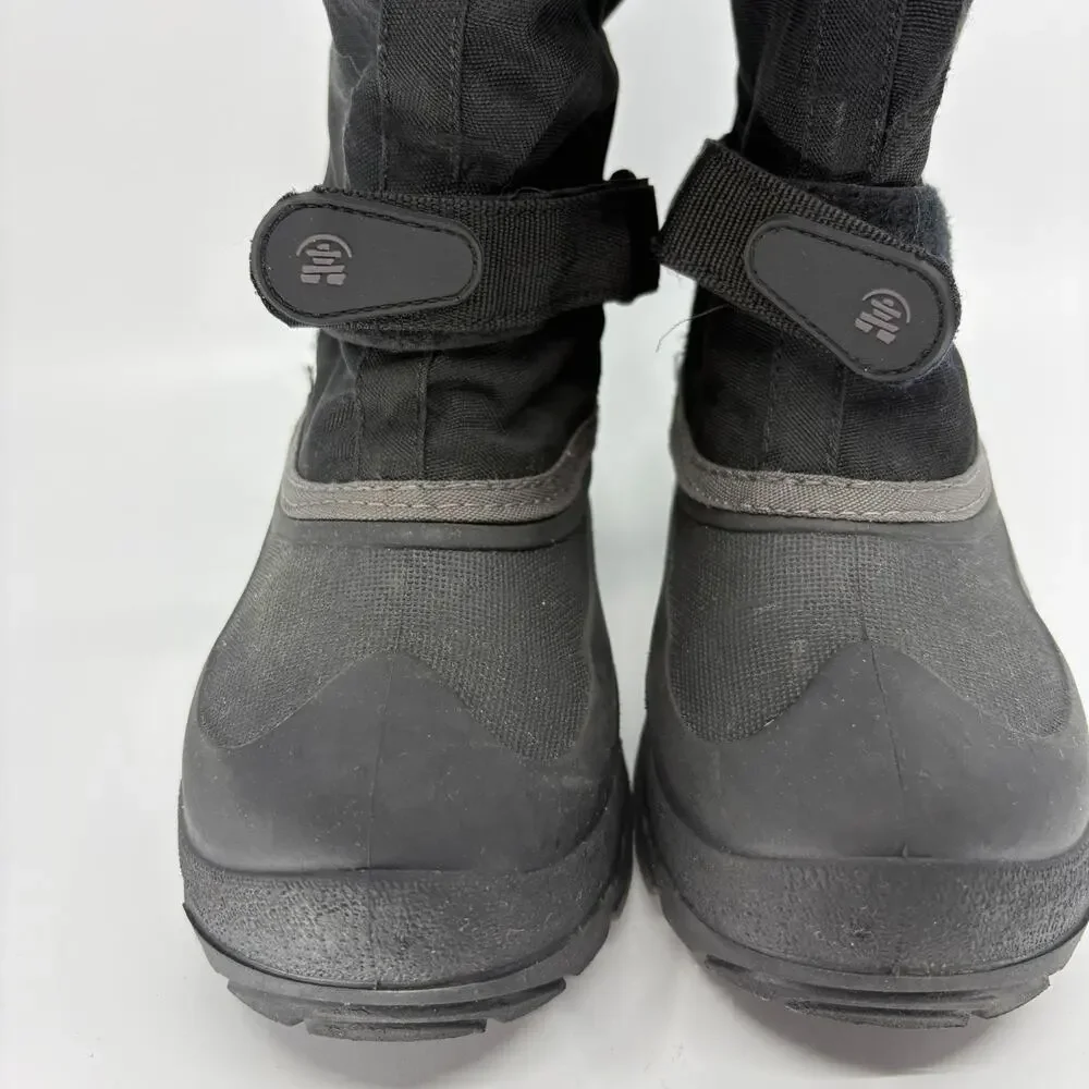 Kamik Waterproof Winter Snow Boots Black Red Lined Size 5 Drawstring Strap